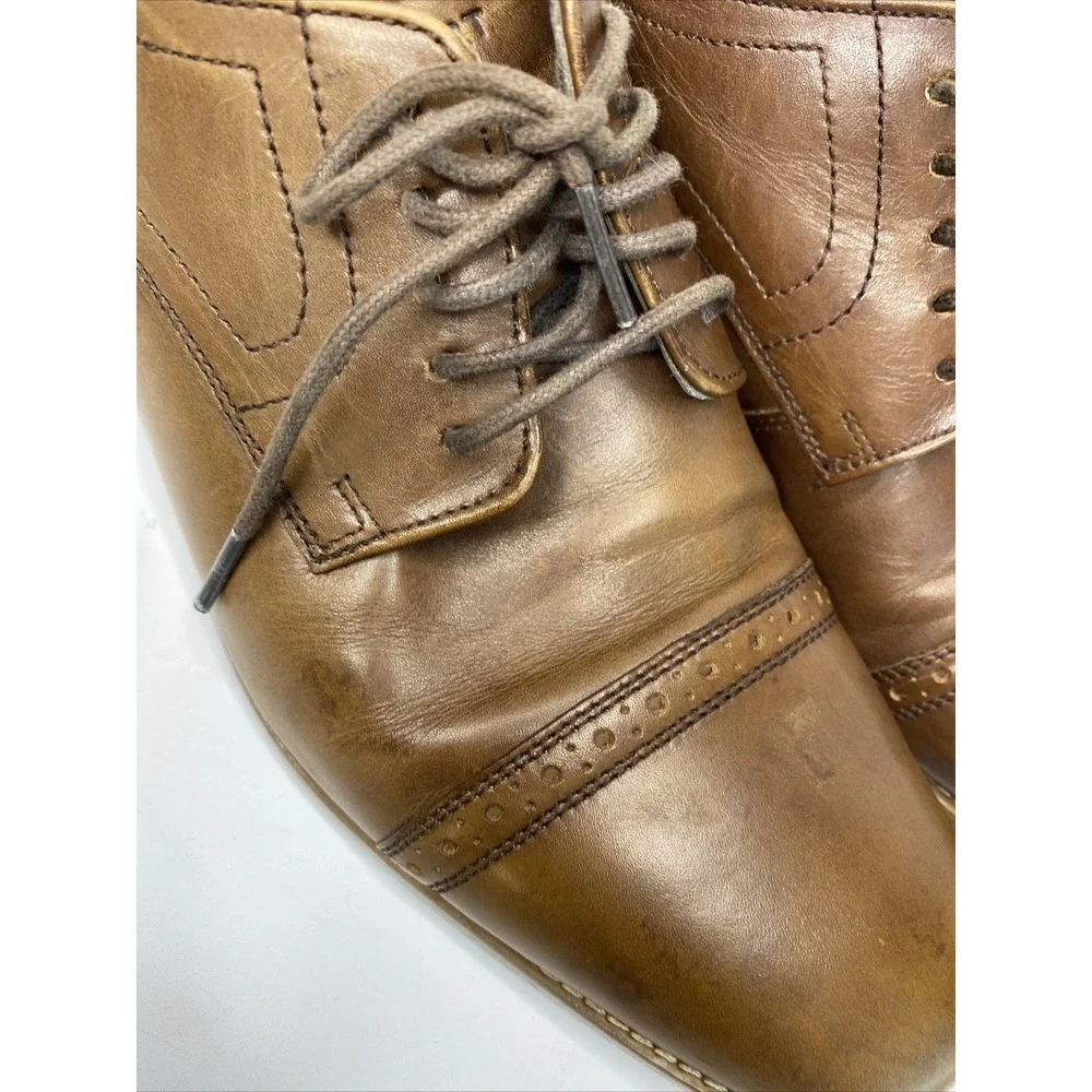 Rockport Mens 11 Brown Leather Walkability Shock‎ Absorbing Lace Up Oxford Shoes
